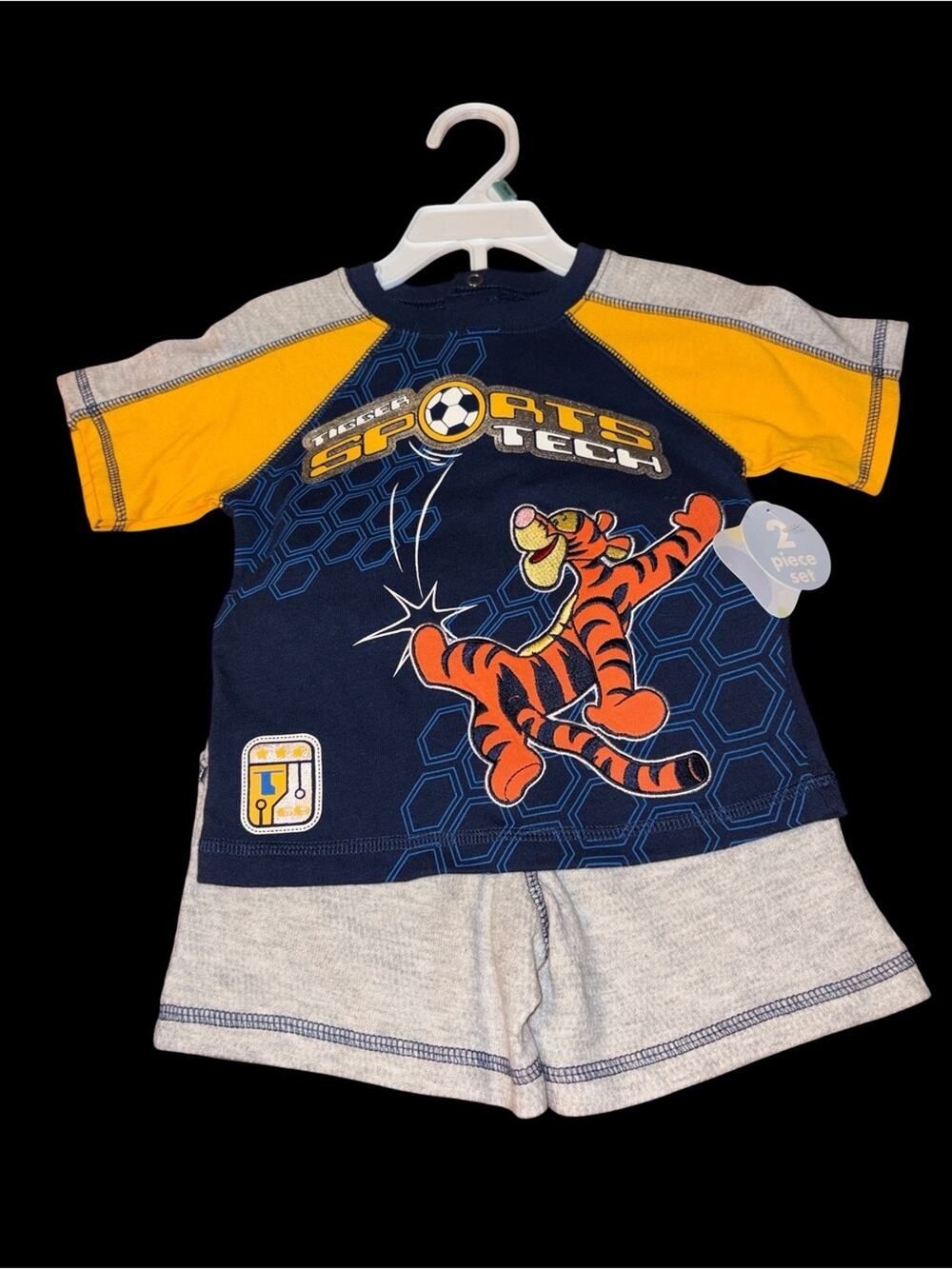 Disney Baby Kids Navy & Yellow Tigger Sports Tee and Shorts Set NWT 12 MOS